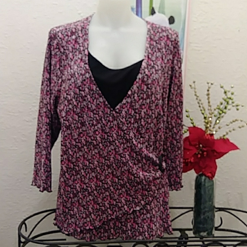 NOTATIONS SZ ( X L) PRE-OWNED BLOUSE MULTICOLOR